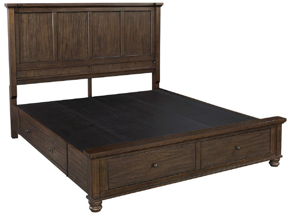 Aspenhome Hudson Valley Queen Panel Side Storage Bed in Chestnut