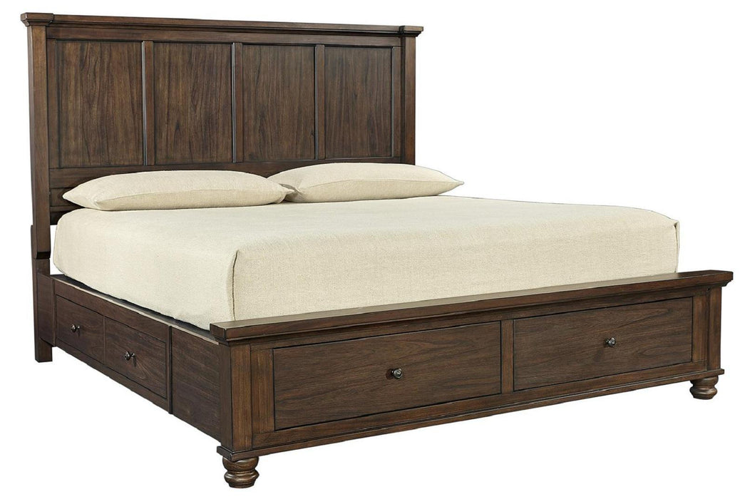 Aspenhome Hudson Valley Queen Panel Side Storage Bed in Chestnut image