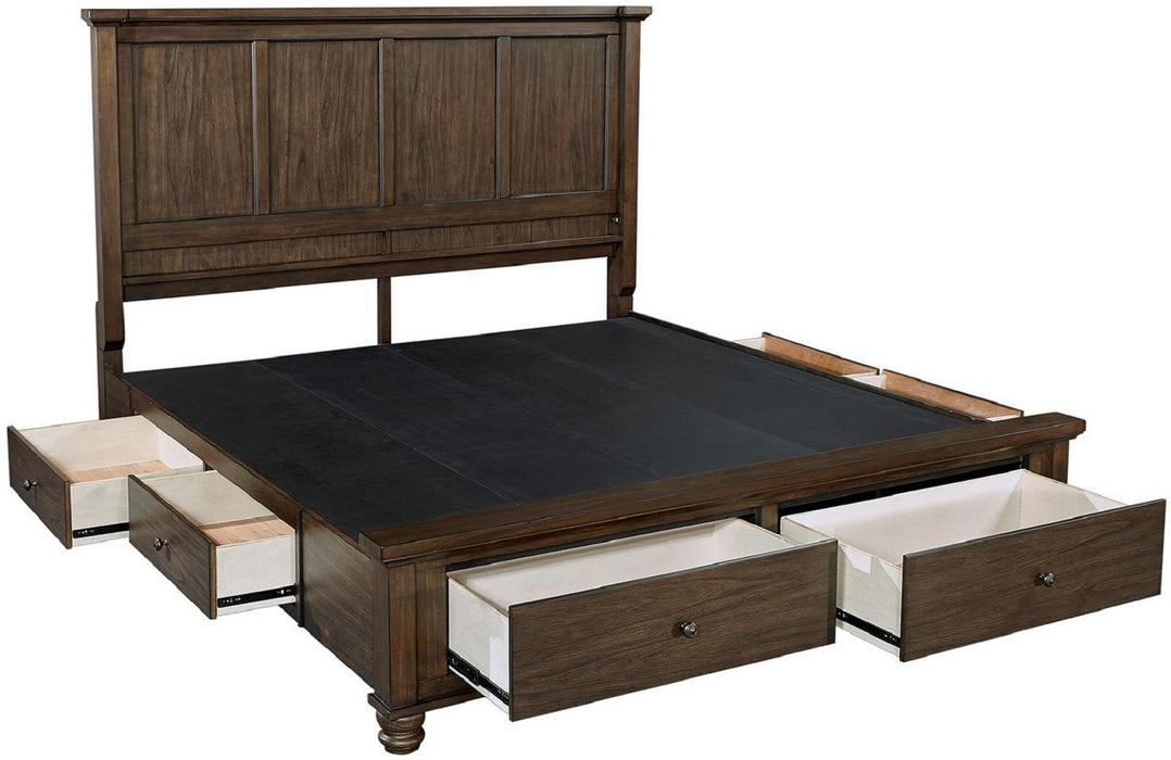 Aspenhome Hudson Valley King Panel Side Storage Bed in Chestnut