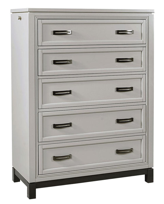 Aspenhome Hyde Park 5 Drawer Chest in Light Gray image