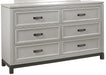 Aspenhome Hyde Park 6 Drawer Dresser in Light Gray image