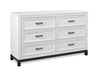 Aspenhome Hyde Park 6 Drawer Dresser in White image