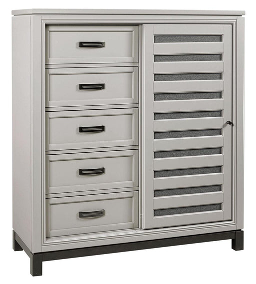 Aspenhome Hyde Park Sliding Door Chest in Light Gray image