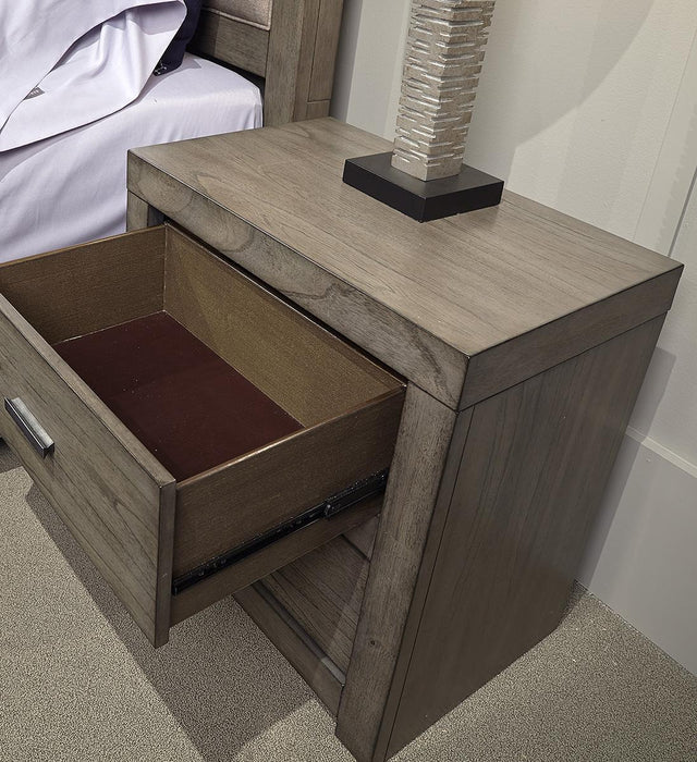 Aspenhome Modern Loft 2 Drawer Nightstand in Greystone