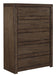 Aspenhome Modern Loft 5 Drawer Chest in Brownstone image