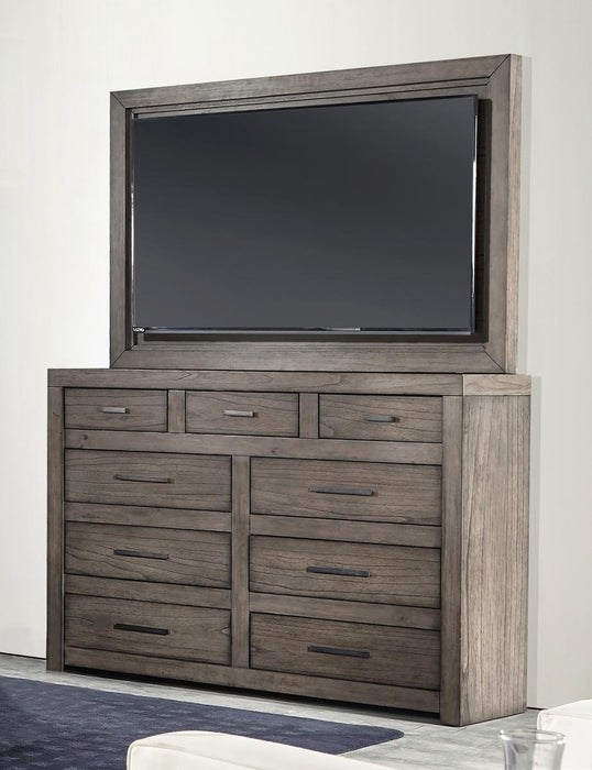 Aspenhome Modern Loft 9 Drawer Chesser in Greystone