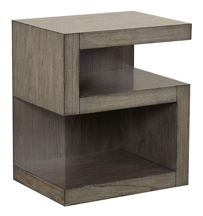 Aspenhome Modern Loft S-Shaped Nightstand in Greystone image