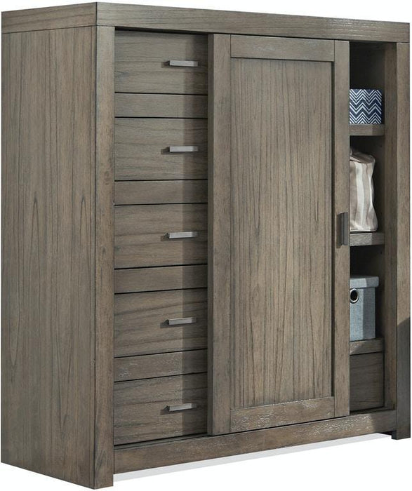 Aspenhome Modern Loft Sliding Door Chest in Greystone image