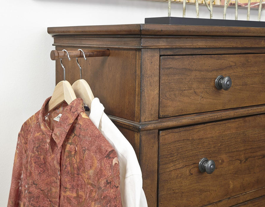 Aspenhome Oxford 5 Drawer Chest in Whiskey Brown