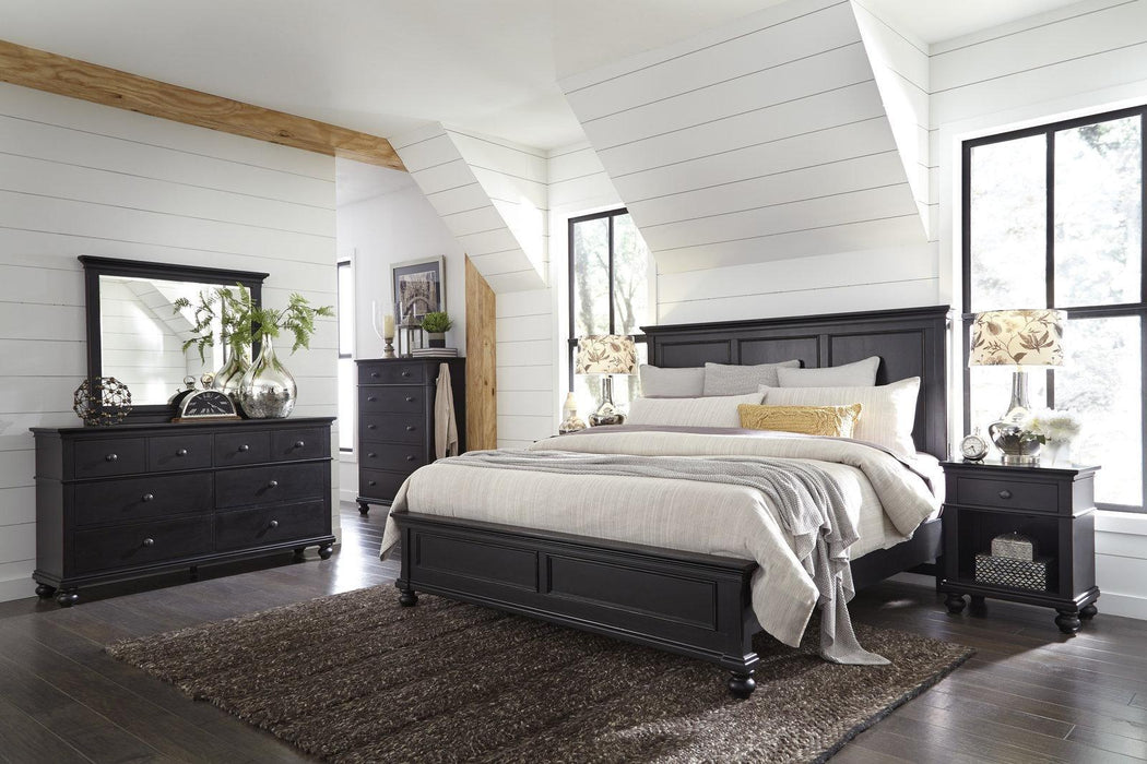 Aspenhome Oxford Queen Panel Bed in Black