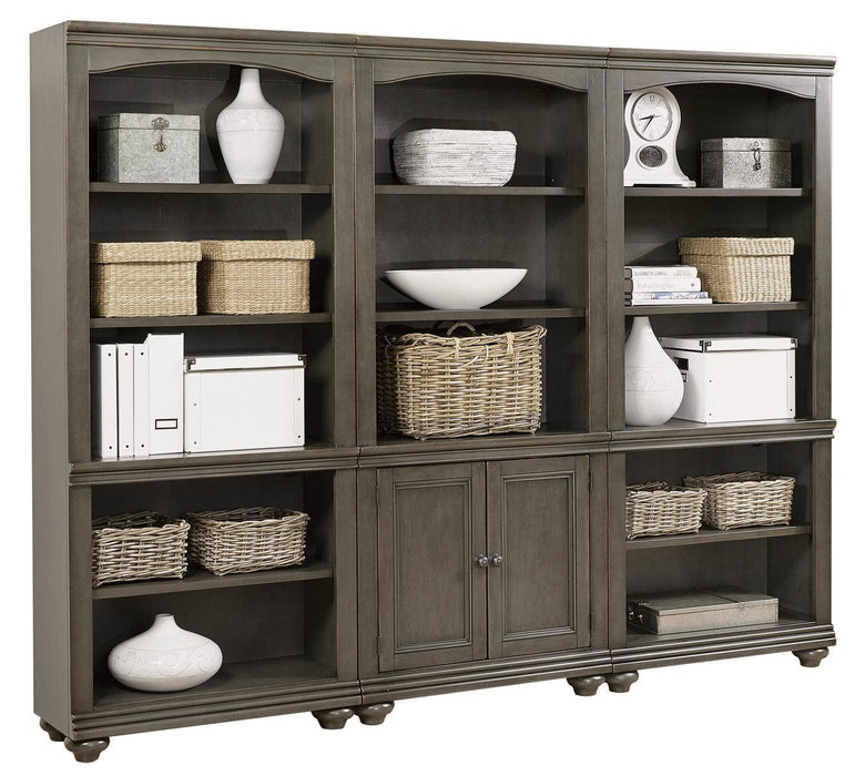 Aspenhome Oxford Open Bookcase in Peppercorn