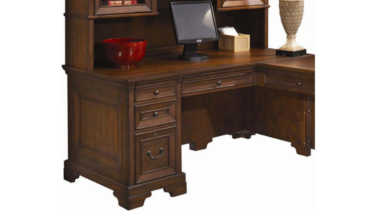 Aspenhome Richmond 66" Computer L-Shaped Desk  in Charleston Brown/308