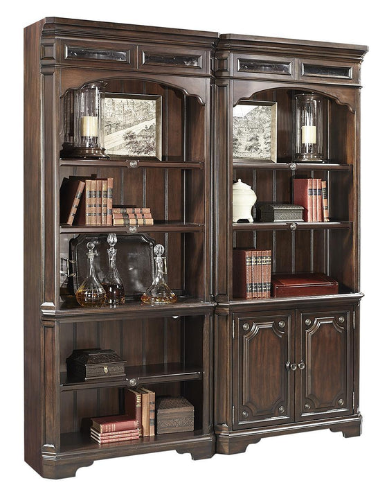 Aspenhome Sheffield Door Bookcase in Warm Rubbed Brown