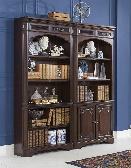 Aspenhome Sheffield Door Bookcase in Warm Rubbed Brown