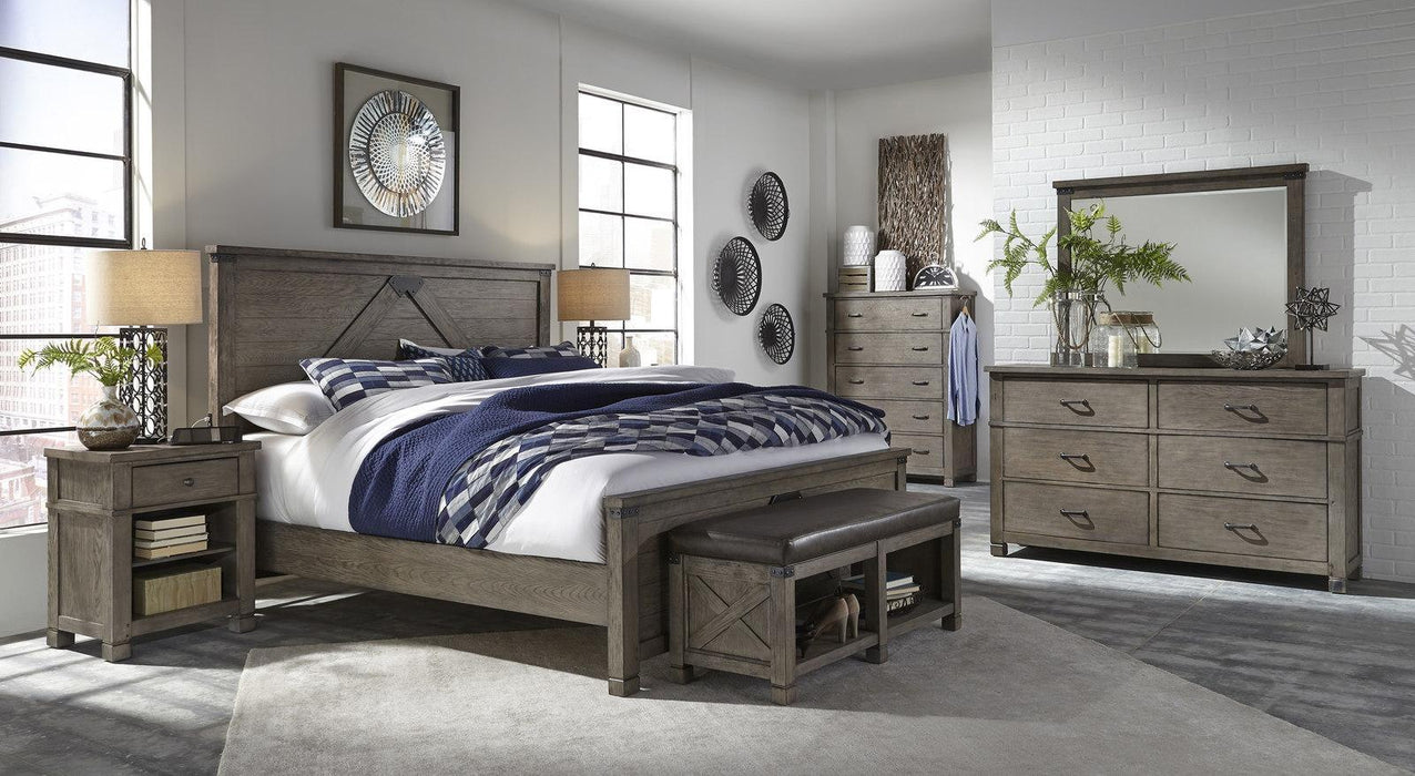 Aspenhome Tucker California King Panel Bed in Stone