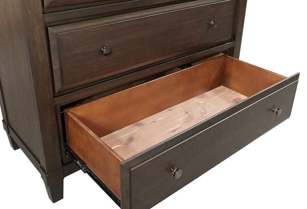 Asphenhome Easton 5 Drawer Chest in Burnt Umber