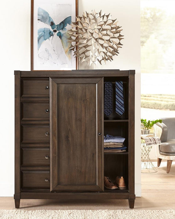 Asphenhome Easton Sliding Door Chest in Burnt Umber