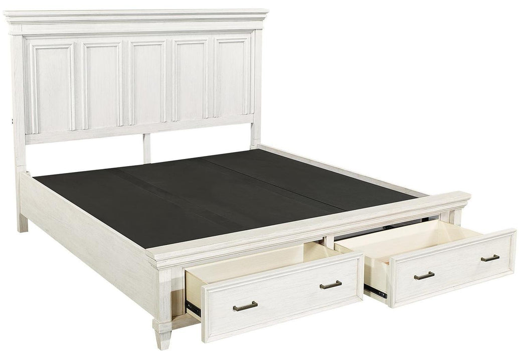 Aspenhome Caraway Queen Storage Bed in Aged Ivory