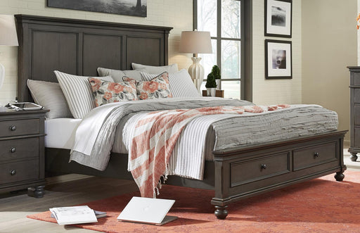 Aspenhome Oxford Queen Panel Storage Bed in Peppercorn image