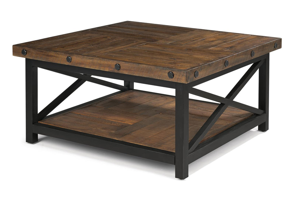 Flexsteel Carpenter Square Cocktail Table in Rustic Brown image