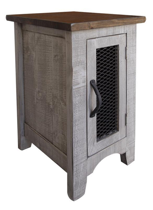 Pueblo Gray Chair Side Table 1 Door image