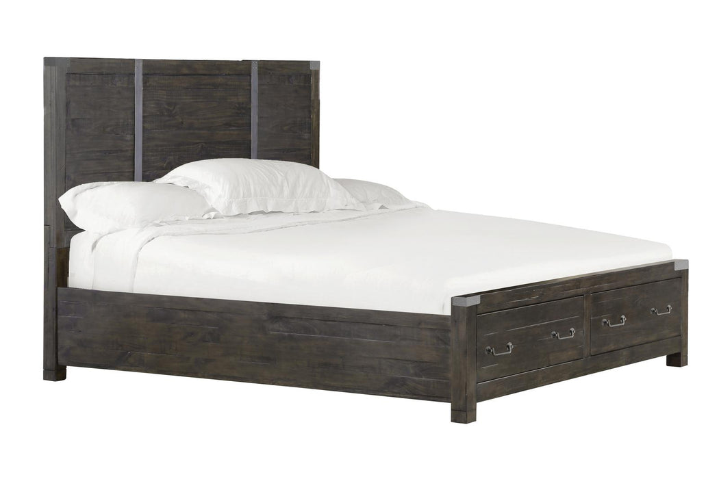 Magnussen Abington California King Panel Storage Bed in Weathered Charcoal