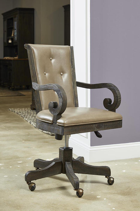 Magnussen Bellamy Fully Upholstered Swivel Chair in Peppercorn