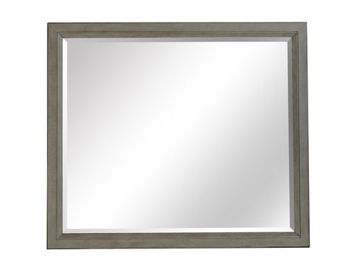 Magnussen Furniture Atelier Landscape Mirror in Nouveau Grey, Palladium Metal image