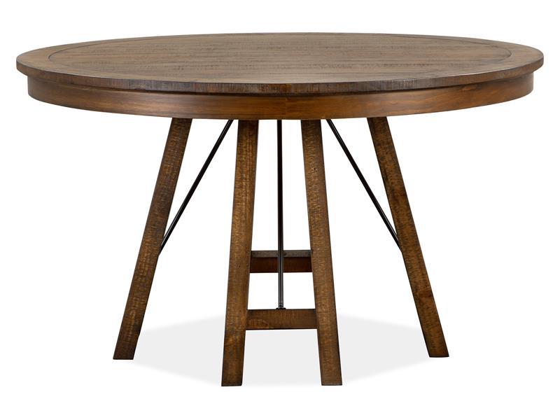 Magnussen Furniture Bay Creek 52" Round Dining Table in Toasted Nutmeg