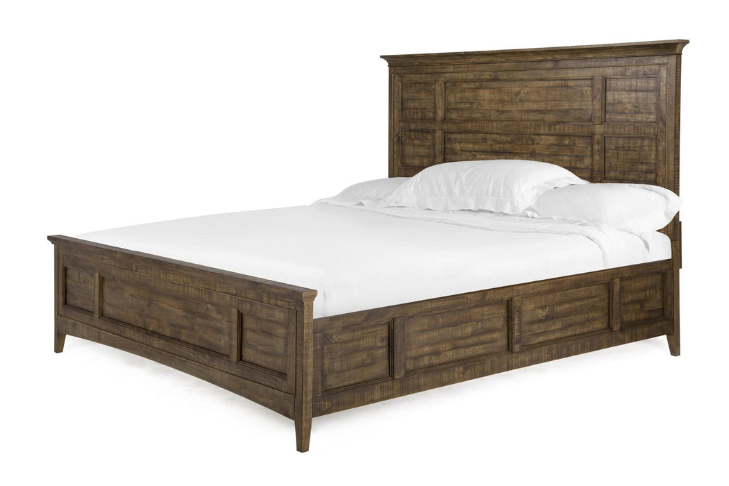 Magnussen Furniture Bay Creek King Panel Bed with Regular Rails in Toasted Nutmeg