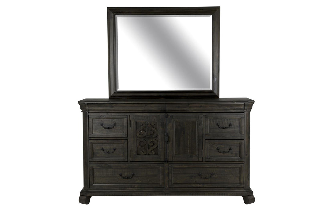 Magnussen Furniture Bellamy Landscape Mirror in Peppercorn