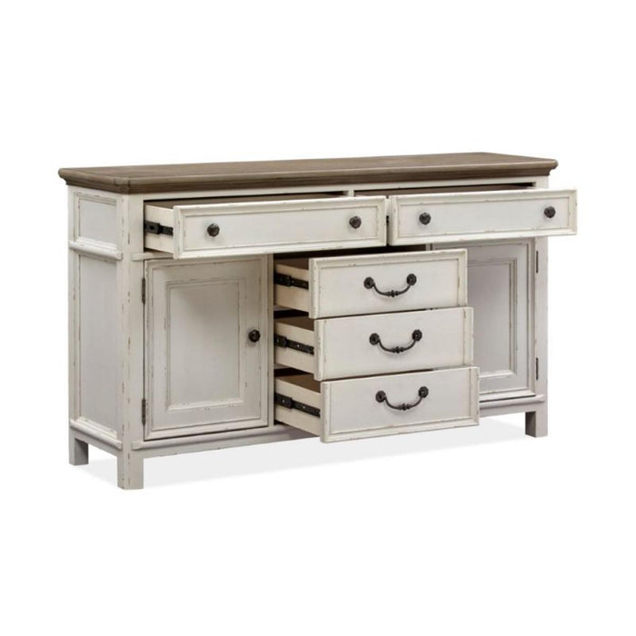 Magnussen Furniture Bellevue Manor Buffet in White Weathered Shutter