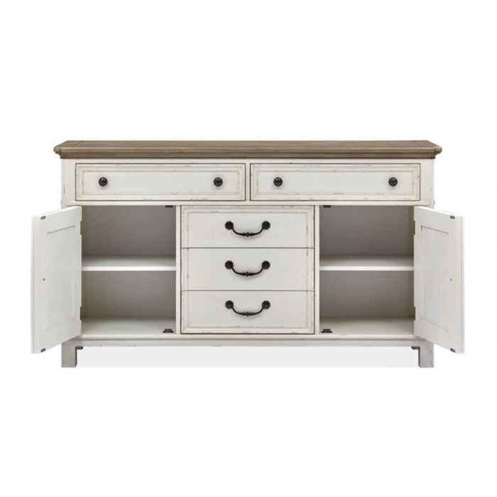 Magnussen Furniture Bellevue Manor Buffet in White Weathered Shutter