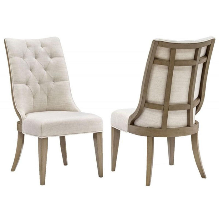 Magnussen Furniture Bellevue Manor Dining Arm Chair in White Weathered Shutter