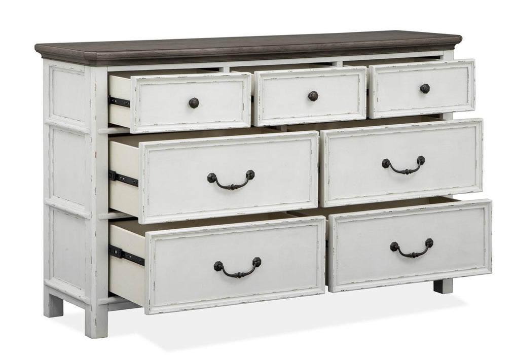 Magnussen Furniture Bellevue Manor Dresser in Weathered Shutter White