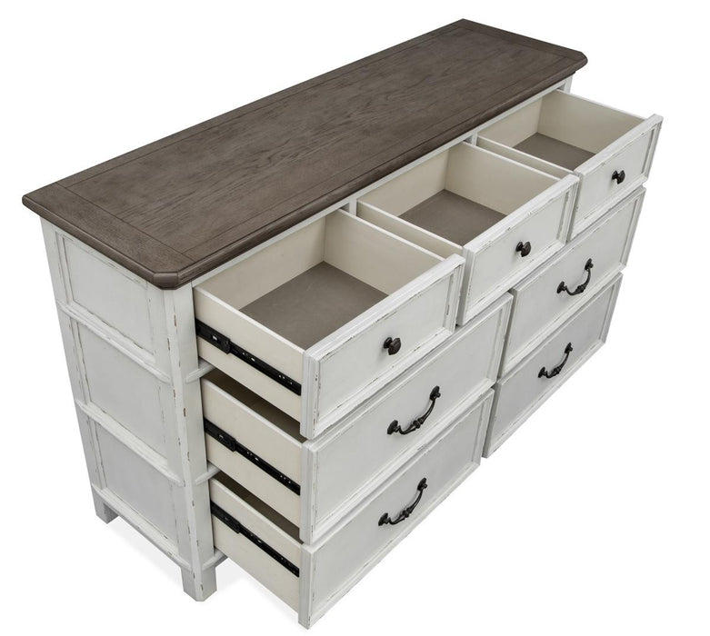 Magnussen Furniture Bellevue Manor Dresser in Weathered Shutter White