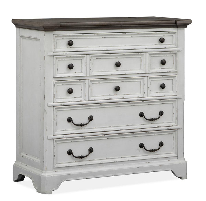 Magnussen Furniture Bellevue Manor Jewelry Chest in Weathered Shutter White