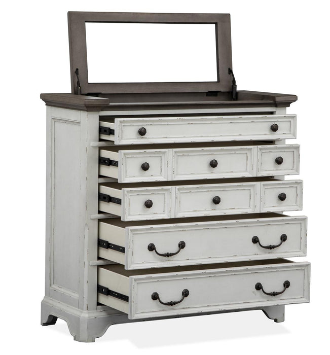 Magnussen Furniture Bellevue Manor Jewelry Chest in Weathered Shutter White