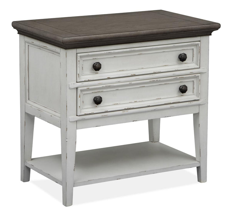 Magnussen Furniture Bellevue Manor Open Nightstand in Weathered Shutter White