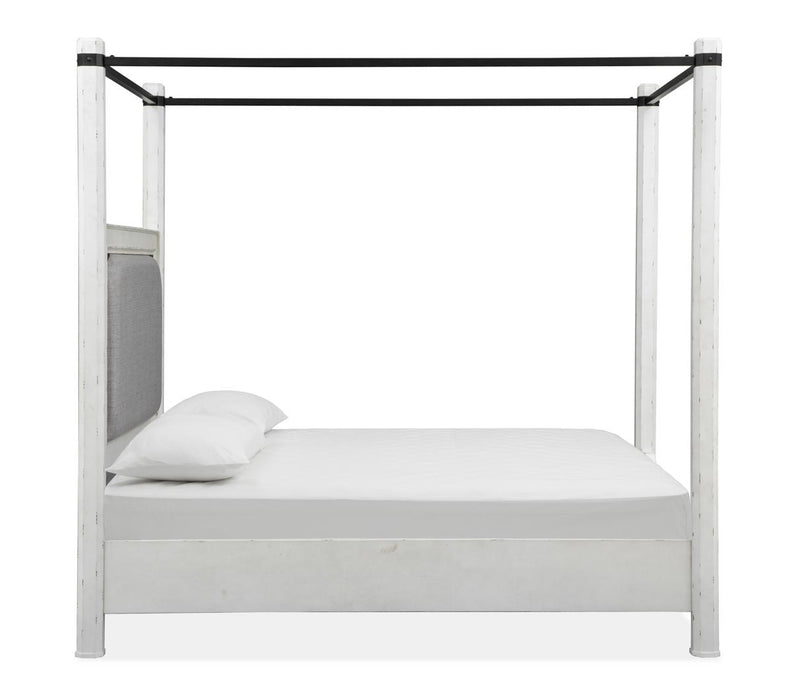 Magnussen Furniture Bellevue Manor Queen Poster Bed in Weathered Shutter White