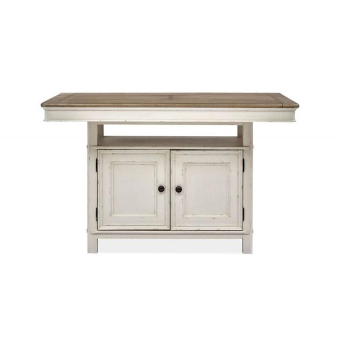 Magnussen Furniture Bellevue Manor Rectangular Pub Table in White Weathered Shutter image