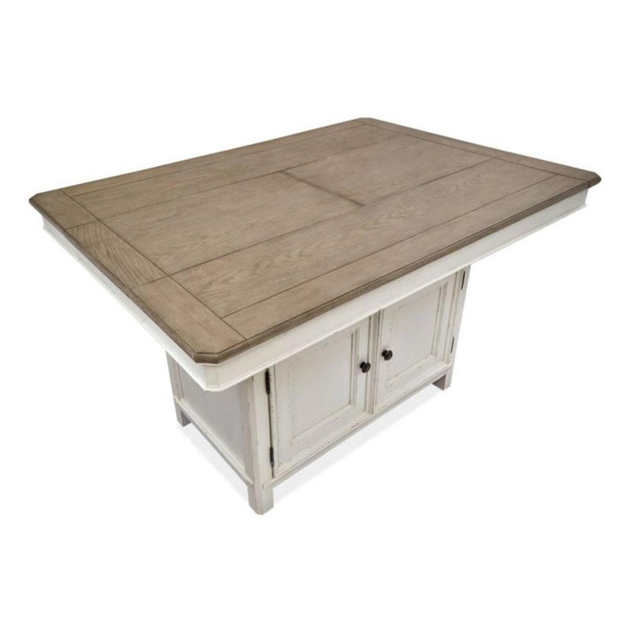 Magnussen Furniture Bellevue Manor Rectangular Pub Table in White Weathered Shutter