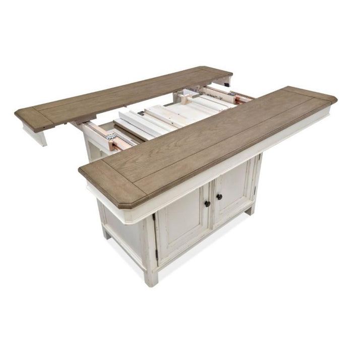 Magnussen Furniture Bellevue Manor Rectangular Pub Table in White Weathered Shutter