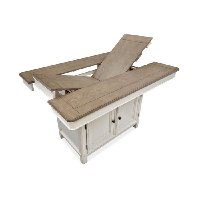 Magnussen Furniture Bellevue Manor Rectangular Pub Table in White Weathered Shutter