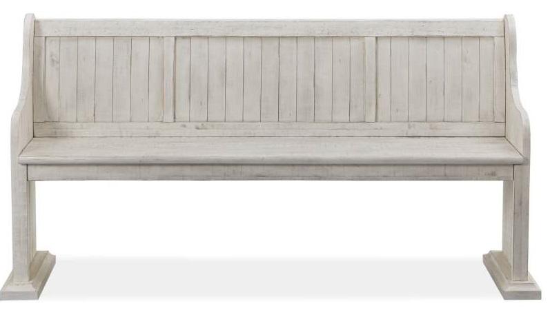 Magnussen Furniture Bronwyn Bench w/Back in Alabaster