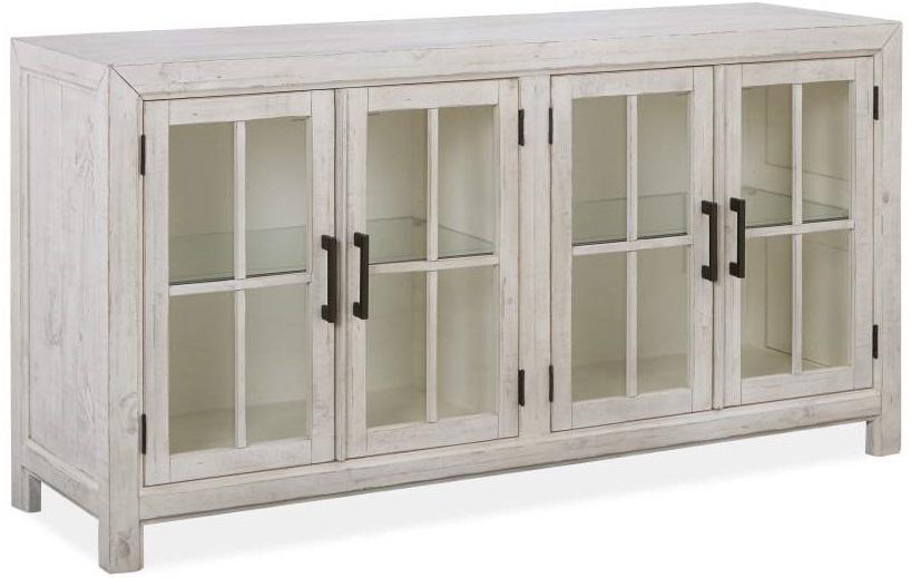 Magnussen Furniture Bronwyn Buffet Curio in Alabaster