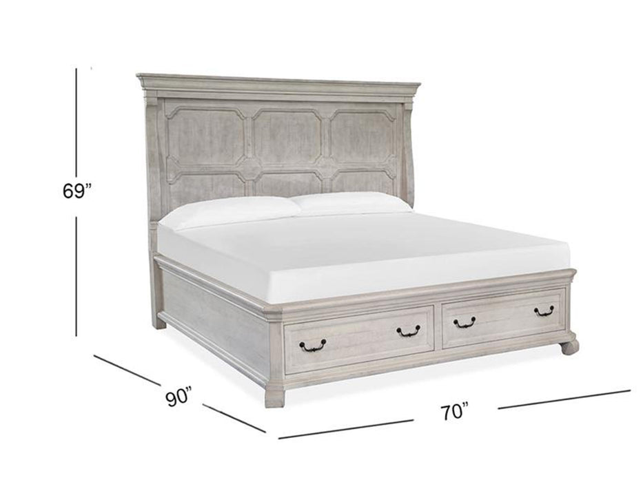 Magnussen Furniture Bronwyn California King Panel Storage Bed in Alabaster