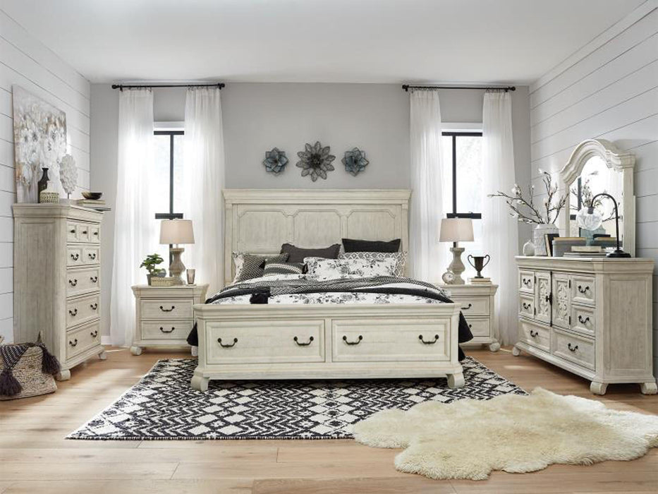 Magnussen Furniture Bronwyn California King Panel Storage Bed in Alabaster