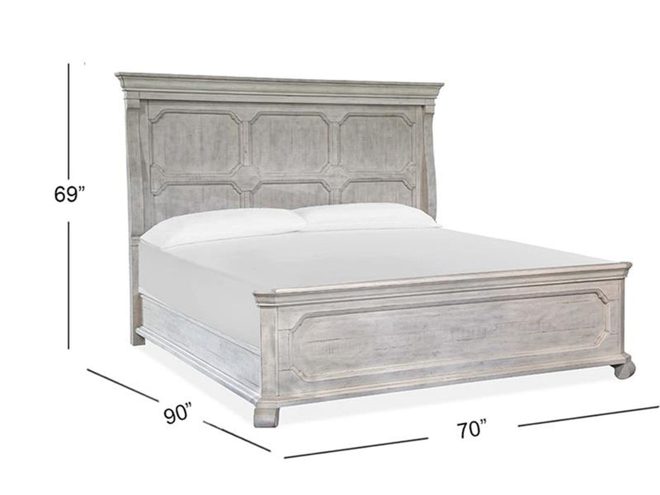 Magnussen Furniture Bronwyn King Panel Bed in Alabaster