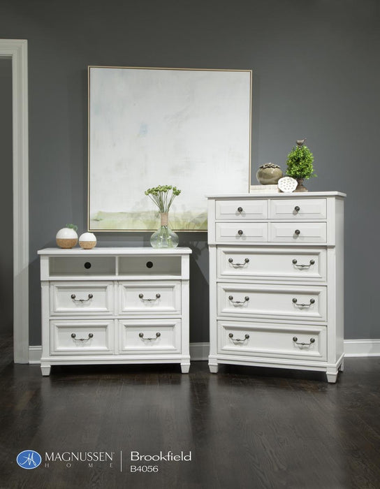 Magnussen Furniture Brookfield Media Chest in Cotton White